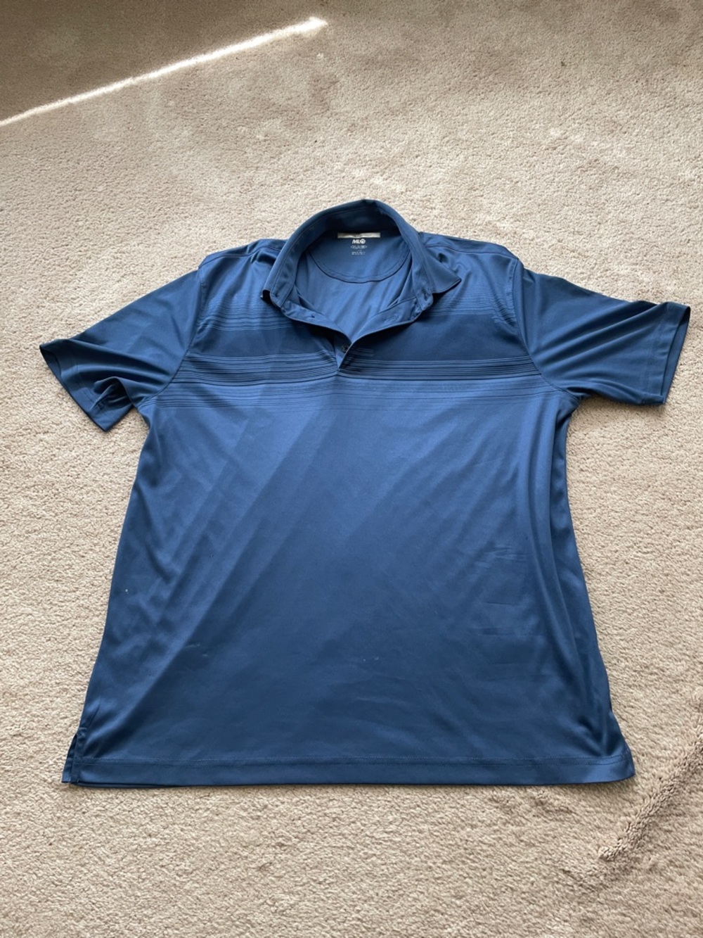 Greg Norman Collection Navy Performance Polo with Subtle Chest Stripe